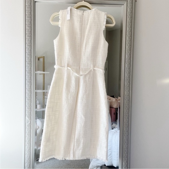 NWT J.CREW White Tweed Shift Dress Size 4 - Picture 3 of 10
